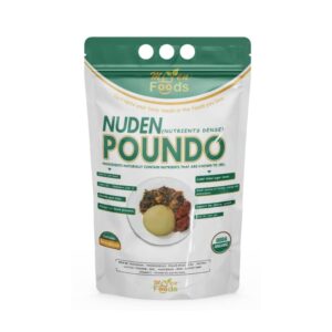 NUDEN Organic Multigrain Poundo Flour – 100% Natural, Low Gluten Premium Swallow/Fufu Flour for Dumplings, Roti & Healthy Baking – 2.2 lb